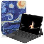 For Microsoft Surface Go 2 / Surface Go Colored Drawing Voltage Elastic Texture Horizontal Flip Leather Case with Holder(Starry Sky)