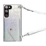 For Samsung Galaxy S20 FE Crocodile Texture Lanyard Card Slot Phone Case(Silver)