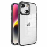 For iPhone 14 Crystal TPU + PC Electroplated Lens Frame Phone Case(Black)
