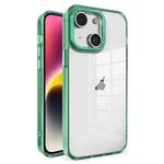 For iPhone 14 Crystal TPU + PC Electroplated Lens Frame Phone Case(Green)