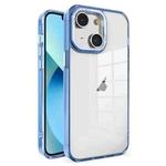 For iPhone 13 Crystal TPU + PC Electroplated Lens Frame Phone Case(Blue)