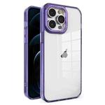 For iPhone 12 Pro Max Crystal TPU + PC Electroplated Lens Frame Phone Case(Purple)