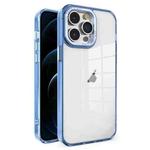 For iPhone 12 Pro Max Crystal TPU + PC Electroplated Lens Frame Phone Case(Blue)