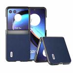 For Motorola Razr 40 Ultra ABEEL Genuine Leather Luolai Series Phone Case(Dark Blue)