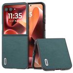 For Motorola Razr 60 Ultra ABEEL Genuine Leather Luolai Series Phone Case(Dark Green)
