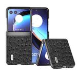 For Motorola Razr 40 Ultra ABEEL Genuine Leather Ostrich Texture Phone Case(Black)