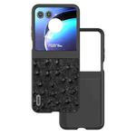 For Motorola Razr 50 ABEEL Genuine Leather Ostrich Texture Phone Case(Black)