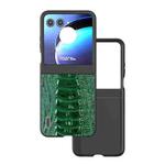 For Motorola Razr 50 ABEEL Genuine Leather Weilai Series Phone Case(Green)