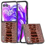 For Motorola Razr 50 Ultra ABEEL Genuine Leather Weilai Series Phone Case(Coffee)
