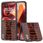 For Motorola Razr 60 Ultra ABEEL Genuine Leather Weilai Series Phone Case(Coffee)