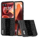 For Motorola Razr 60 Ultra ABEEL Genuine Leather Weilai Series Phone Case(Black)