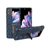 For OPPO Find N2 Flip ABEEL Genuine Leather Sky Series Phone Case with Holder(Blue)