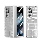 For OPPO Find N Integrated Electroplating Folding Phone Case with Hinge(Silver)