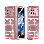 For vivo X Fold Integrated Electroplating Folding Phone Case with Hinge(Rose Gold)