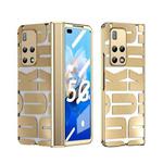 For Huawei Mate X2 Integrated Electroplating Folding Phone Case with Hinge(Tyrant Gold)