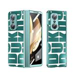 For Honor Magic V Integrated Electroplating Folding Phone Case with Hinge(Green)