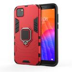 For Huawei Y5P PC + TPU Shockproof Protective Case with Ring Holder(Red)
