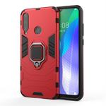 For Huawei Y6P PC + TPU Shockproof Protective Case with Ring Holder(Red)