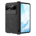 For Google Pixel Fold Integrated Napa Texture All-inclusive Phone Case with Pen Slot(Black)