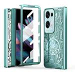 For OPPO Find N2 Mechanical Legend Integrated Electroplating All-inclusive Phone Case(Green)