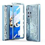 For Huawei Mate X2 Mechanical Legend Integrated Electroplating All-inclusive Phone Case(Blue)