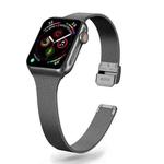 For Apple Watch Series 9&8&7 41mm / SE 3&SE 2&6&SE&5&4 40mm / 3&2&1 38mm Milanese Stainless Steel Watch Band(Black)