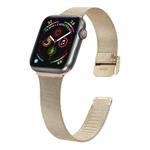 For Apple Watch Series 9&8&7 41mm / SE 3&SE 2&6&SE&5&4 40mm / 3&2&1 38mm Milanese Stainless Steel Watch Band(Vintage Gold)