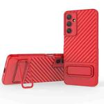 For Samsung Galaxy M54 Wavy Texture TPU Phone Case with Lens Film(Red)