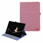 For Microsoft Surface Pro 4/5/6/7 Fabric Leather Tablet Case(Rose Red)