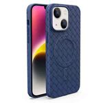 For iPhone 14 Woven Pattern MagSafe Magnetic Cooling Phone Case(Blue)