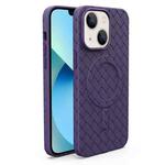 For iPhone 13 Woven Pattern MagSafe Magnetic Cooling Phone Case(Purple)