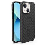 For iPhone 13 Woven Pattern MagSafe Magnetic Cooling Phone Case(Black)