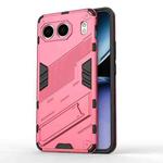 For OnePlus Nord 4 5G Global Punk Armor 2 in 1 PC + TPU Phone Case with Holder(Light Red)