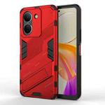 For vivo Y78 Global Punk Armor 2 in 1 PC + TPU Phone Case with Holder(Red)