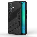 For vivo Y27 4G Global Punk Armor 2 in 1 PC + TPU Phone Case with Holder(Black)
