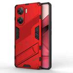 For vivo V29e Punk Armor 2 in 1 PC + TPU Phone Case with Holder(Red)