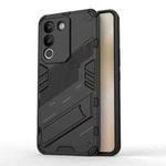 For vivo Y200 5G Global Punk Armor 2 in 1 PC + TPU Phone Case with Holder(Black)