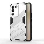 For vivo Y200 5G Global Punk Armor 2 in 1 PC + TPU Phone Case with Holder(White)