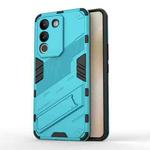 For vivo Y200 5G Global Punk Armor 2 in 1 PC + TPU Phone Case with Holder(Blue)