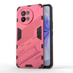 For vivo S18E 5G Punk Armor 2 in 1 PC + TPU Phone Case with Holder(Light Red)