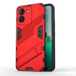 For vivo iQOO Z9 5G Punk Armor 2 in 1 PC + TPU Phone Case with Holder(Red)