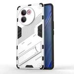 For vivo V30e 5G Global Punk Armor 2 in 1 PC + TPU Phone Case with Holder(White)