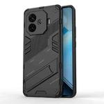 For vivo iQOO Z9 Turbo 5G Punk Armor 2 in 1 PC + TPU Phone Case with Holder(Black)