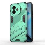 For vivo iQOO Z9 Turbo 5G Punk Armor 2 in 1 PC + TPU Phone Case with Holder(Green)