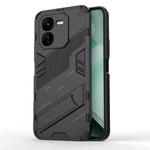 For vivo iQOO Z9X 5G Punk Armor 2 in 1 PC + TPU Phone Case with Holder(Black)