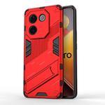 For vivo iQOO Z9s Pro 5G India Punk Armor 2 in 1 PC + TPU Phone Case with Holder(Red)