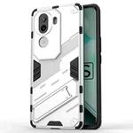 For vivo iQOO Z9s 5G Global Punk Armor 2 in 1 PC + TPU Phone Case with Holder(White)