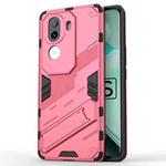 For vivo iQOO Z9s 5G Global Punk Armor 2 in 1 PC + TPU Phone Case with Holder(Light Red)