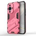 For Huawei nova 11 4G Punk Armor 2 in 1 PC + TPU Phone Case with Holder(Light Red)