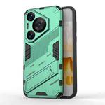 For Huawei Pura 70 Pro / 70 Pro+ Punk Armor 2 in 1 PC + TPU Phone Case with Holder(Green)